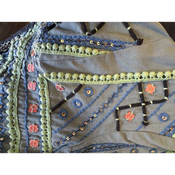 Simply Styled Sears Embellished Jacquard Jacket Beaded Embroidered Boho Womens M - Picture 9 of 12